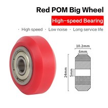 오토바이 부품 3DSWAY POM 풀리 휠 3D 프린터 부품 12 개 오픈 빌드 업그레이드 고속 베어링 625ZZ 아이들, 04 Red Big_02 24pcs