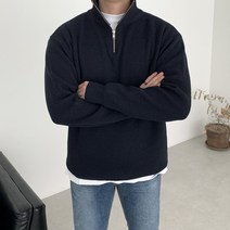 무드 하찌 반집업 니트