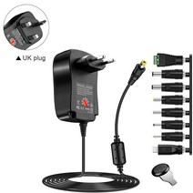 전동칫솔 12W/30W 다기능 전원 공급 장치 조정 가능한 전류 충전기 벽 1A/2A 3-12V 어댑터, [03] 30W UK
