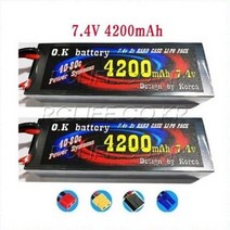 (당일발송)RC카용 7.4V 4200mAh 2s LI-POLY BATTERY 두개콤보, XT90