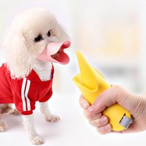 팻플러스 강아지 애견 반려견 오리입마개 짖음방지 실리콘 입마개, 노랑-사이즈 S