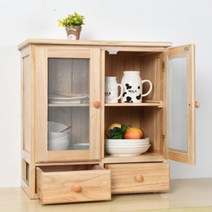 [황학] 원목 옛날 찬장 컵 보관 주방 장식장 미니 그릇장, 우드