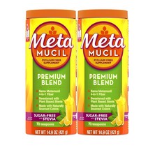 메타무실 Metamucil 프리미엄 블랜드 4-in-1 파이버 섬유질 with 스테비아 421g, 2팩