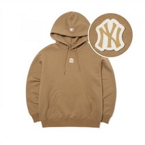 MLB 엠엘비 로고 베이직 오버핏 후드티 NY (D.Beige)