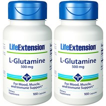 라이프익스텐션 L-글루타민 500mg 캡슐, 100개입, 2개