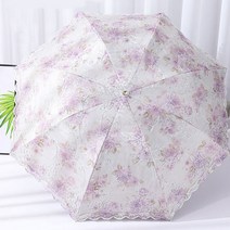 [윈플라잉] UV차단 꽃무늬 레이스 장미 로즈 자외선차단 접이식 양산