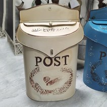 우편함설치 postbox 주택 우편함 벽걸이 방수 전원주택 우체통 유럽 ​​시골 벽 산 농가 우편 편지함 정원 장식 메일박스, 하얀색