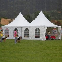 가제보 방수 천막 차광막 워닝 몽골텐트 우레탄창 막사 캐노피 투명 테라스 포장마차 접이식, 강철과 알루미늄 구조 3m*3m 둘레천없음