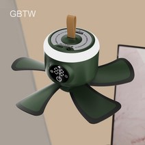 소형 캠핑 실링팬 충전식 천장 선풍기 USB 모기장, 빛으로 충전  짙은 녹색