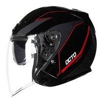 OCTO 옥토 V2 BLACK/WHITE 오픈페이스 헬멧 배달헬멧 라이더 가성비 이너바이저탑재 딜리버리 오후 4시 전 당일배송, XL