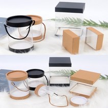 투명선물포장박스 케이스 투명사각케이스 투명포장상자 투명상자, 사각 9x11cm 브라운
