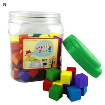 목재 폴리오큐브 3D T12, 조이매스 쌓기나무2cm 6색102조각