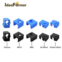 V6/MK7 MK8 MK9 /MK10/Volnaco 히터 블록 커버 용 3D 프린터 부품 실리콘 양말 핫 엔드 히트 보온, 05 V6 non-official_02 Black