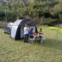 차량연결 차박 익스텐션 쉘터 트렁크 큐브 suv 확장형 후방텐트 캠핑 리어텐트 도킹텐트, 블랙