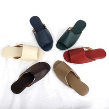 두두스 고급 가죽 실내화 호텔 슬리퍼 거실 실내슬리퍼 레자 거실화 병원 룸슈즈, 블랙