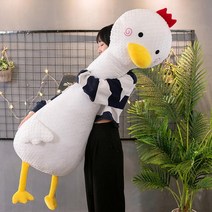 꼬꼬닭 인형 치킨 80cm 분리세탁 애착인형 촉감좋은 봉제인형 안기좋은인형, 화이트
