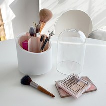 회전 브러쉬 꽂이 메이크업 붓 보관함 화장품 정리함 브러쉬통 투명 정리통, 회전브러쉬꽂이(화이트_EP-1397)