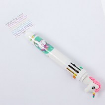 굿즈트리 내친구 유니콘 10색 볼펜(화이트) 사무용 다색볼펜, 단품없음