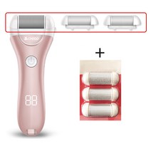 혼멘 방수 스마트 충전식 전동 발 각질제거기 발케어 굳은살 제거 권장 발관리기, 6개의 마사지 헤드, 핑크