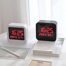 MJK LED 스퀘어 디지털시계 탁상전자시계, LED스퀘어-화이트