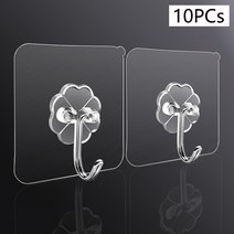 투명 강력 접착 벽걸이 후크 10 개 진공 흡입 컵 무거운 욕실 스테인레스 스틸, 1pcs
