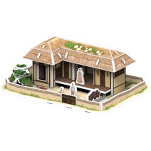 페이퍼락 초가집 3D 입체퍼즐 WC706, 혼합색상, 29피스