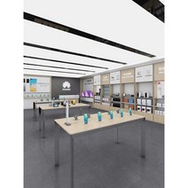 휴대폰매장 진열대 매대 진열장 스마트폰 전시대, 1.8m x 0.9m x 0.9m 흰색데스크탑