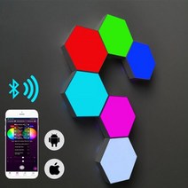 다채로운 RGB LED 양자 램프 터치 센서 야간 조명 민감한 육각형 모듈 창의적인 장식 벽, 12 PCS Full Set_RGB