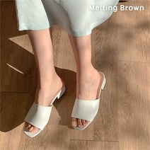 [로즈블로썸] [멜팅브라운] 여성 뮬슬리퍼 토오픈 통굽 로우힐 9color (8249302