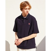 22SS [HIS HAZZYS] 네이비 로고자수 면 반팔카라티셔츠 HZTS2B803N3
