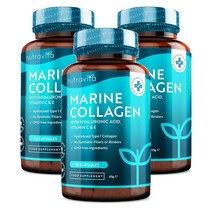 영국 뉴트라비타 Nutravita 마린 콜라겐 1000mg with 히알루론산 100mg 비타민C & E 90캡슐, 3팩