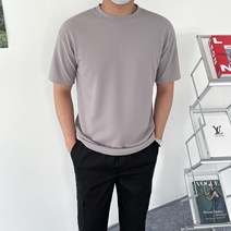 남자 여름 오버핏 기본핏 면 구김없는 스판 반팔 티셔츠