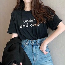 여름 데일리룩 여자옷 쇼핑몰 베이직 레터링 반팔티