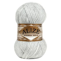 마마니트 알리제 앙고라골드 털실 뜨개실, 208 실버그레이