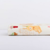 순면 옥스포드 원단 1yard 기준 토끼랑 곰이랑 시리즈, 노랑
