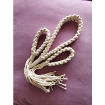 무에타이 킥복싱 머리띠 프랏지앗 세트 완장 몽콘, 아이보리 세트 폭 3센티