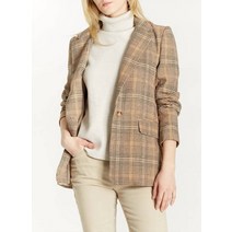 Oat New York 슬림 보이프렌드 블레이저 인 브라운/베이지 멀티, Brown/Beige Multi, Small