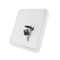 카라반트레일러 키 잠금 가능 모터 홈 해치 커버 흰색 중력 물 입구 RV 트레일러 내구성 좋은 캐러밴 캠핑카 액세서리 범용 167459