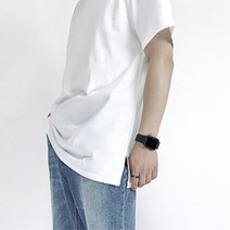 [당일출고] 남자 레이어드 티셔츠 기본 무지 이너 흰색 검은색 회색 티셔츠 머슬핏 머슬티 순면 옆트임 목안늘어나는 오버핏 20수 반팔