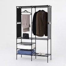 무볼트 DIY 시스템 스탠드 이동식 옷걸이 행거, 블랙