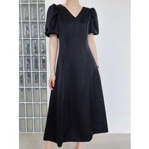 여성 봄 가을 하객 원피스 블랙 반팔 상견례옷차림 롱원피스 정장 결혼식 하객룩