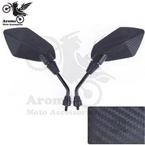 블랙 카본 섬유 색상 범용 10mm 8mm 나사 모토크로스 ATV 오프로드 더트 핏 자전거 오토바이 사이드 미러 베넬리 야마하 스즈키 가와사키 혼다 cb500x cb650f pcx 125 액세서리 모토 백미러 오토바이 미러, [04]