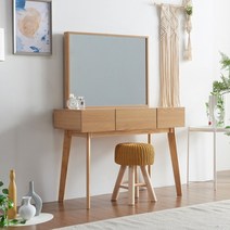 심플 1000 수납 화장대 세트 콘솔 거울포함 DS27, 오크화이트