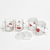 글라스락 천사하트/체리뮤직 뚜껑머그잔, 체리뮤직