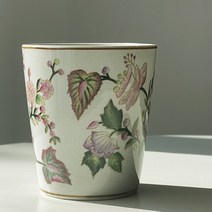 엔틱화분 빈티지 손그림 도자기화분 그린허브, 허브티벨