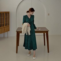 핫핑 릴리퍼프_긴팔 셔링롱원피스