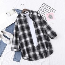 SAMARA 아일랜드 여성 카라넥 체크무늬 셔츠 A 439