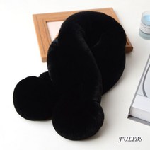 FULIBS머플러 여 겨울 퍼 머플러 백매치 밍크크로스볼 넥워머 렉스 래빗 퍼 기모넥