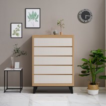 올리브 ABS B 5단800 MH 서랍장, 메이플화이트