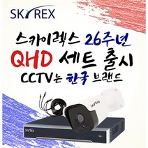 스카이렉스 QHD 초고화질 하이브리드 매장&가정용CCTV 케이블10M 풀세트 실내외겸용, 고급형 실내4개(전용 케이블 10M+아답터